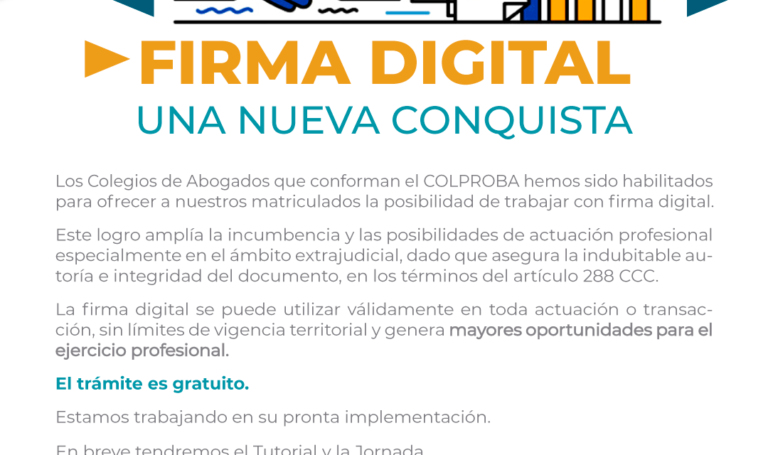 FIRMA DIGITAL. Anuncio de COLPROBA.